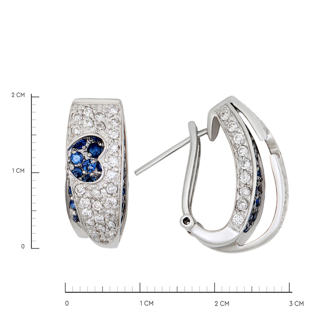 Серьги из золота 750 пробы c бриллиантами и сапфирами, Л 2413 7548 за 172320