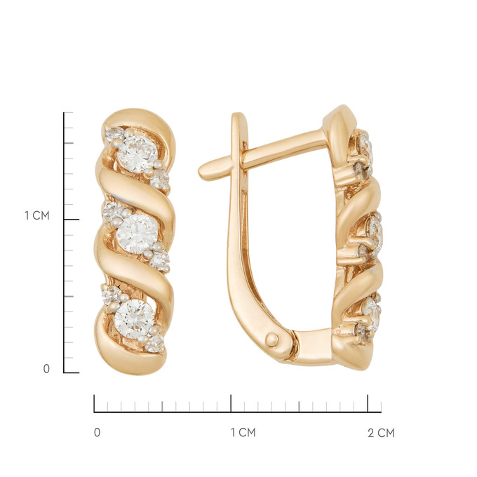 Серьги из золота 585 пробы с бриллиантами, Л 2213 3276 за 51500