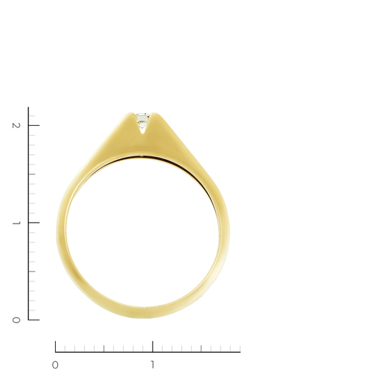 Кольцо из желтого золота 750 пробы c 1 бриллиантом, Л08082203 за 13960