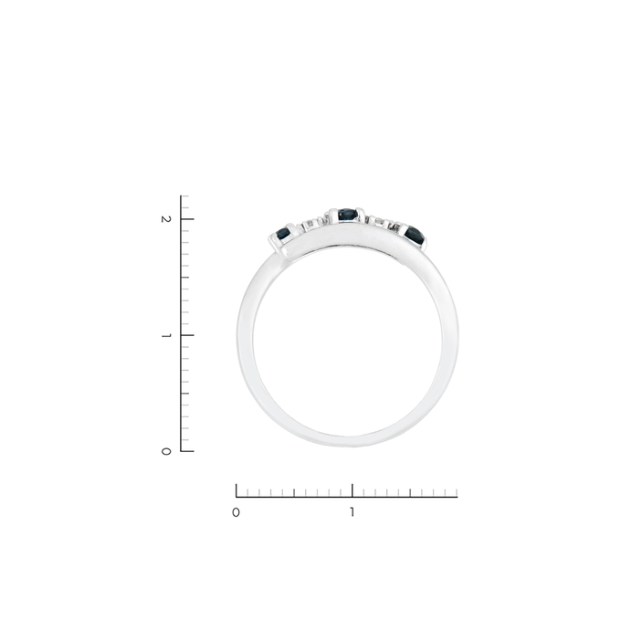 Кольцо из золота 585 пробы c 11 бриллиантами и 3 сапфирами, Л 4608 8205 за 22330