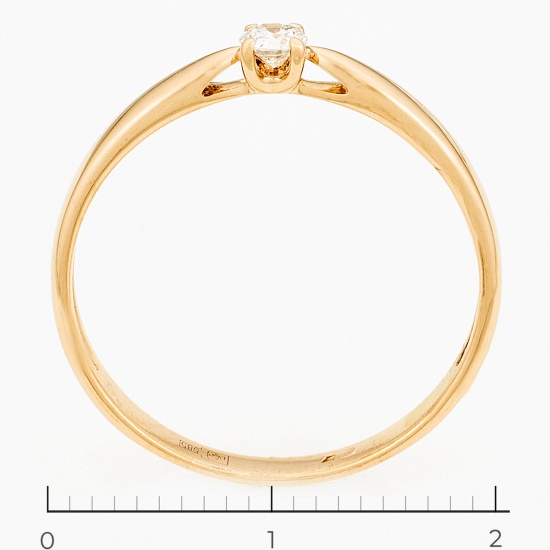 Кольцо из красного золота 585 пробы c 1 бриллиантом, Л25075934 за 11100