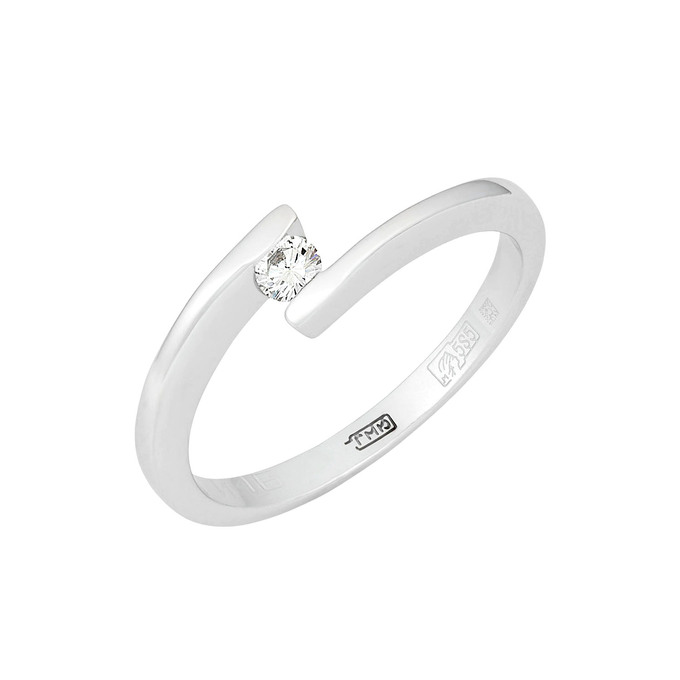 Кольцо из золота 585 пробы c бриллиантом