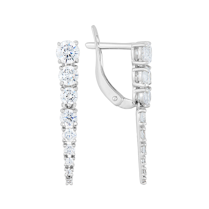Серьга из золота 585 пробы c фианитами
