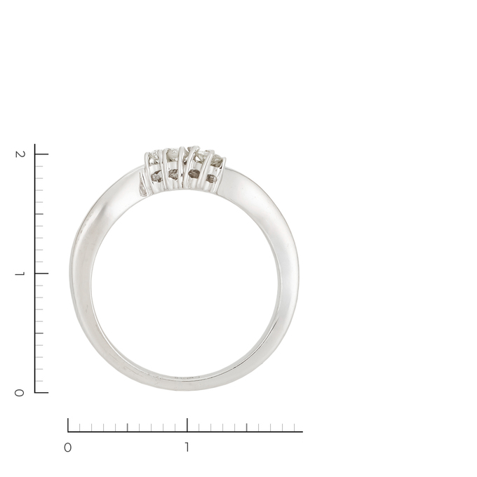 Кольцо из белого золота 585 пробы c 3 бриллиантами, Л 1911 2082 за 24800