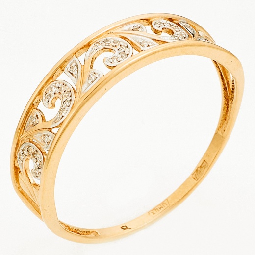 Кольцо из комбинированного золота 585 пробы c 32 бриллиантами Л23154612 фото 1