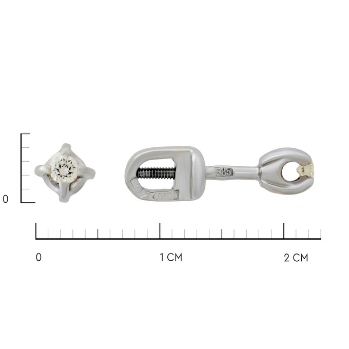 Серьги из золота 585 пробы с бриллиантами, Ц О007 3810 за 29600