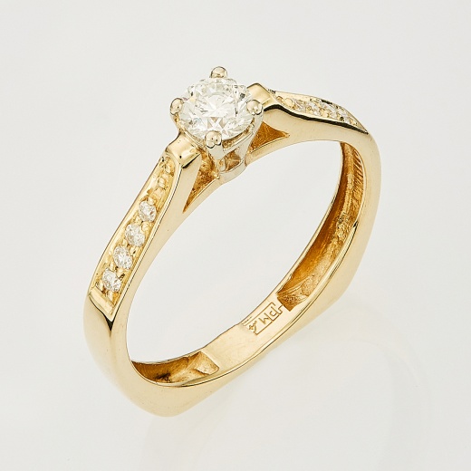 Кольцо из комбинированного золота 585 пробы c 9 бриллиантами Л64004072 фото 1