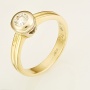 Кольцо из комбинированного золота 750 пробы c 1 бриллиантом 124986 фото 1