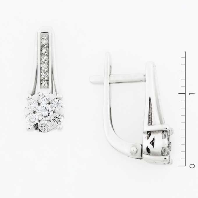 Серьги из золота 585 пробы c бриллиантами, Ц О007 2440 за 43040