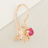 Серьги из красного золота 583 пробы c 2 корундами
