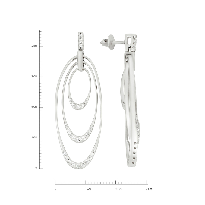 Серьги из золота 750 пробы с бриллиантами, Л 4508 4975 за 152000