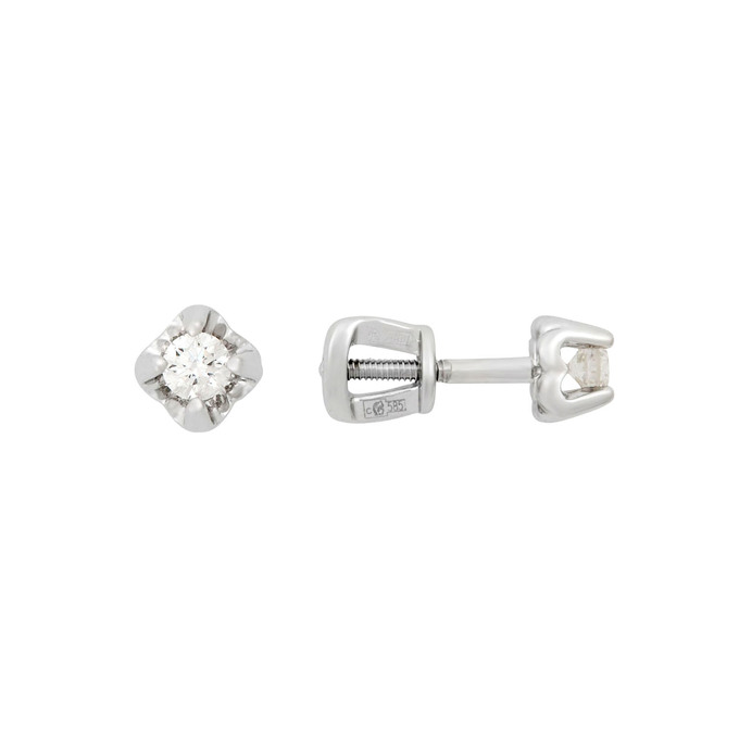 Серьги из золота 585 пробы с бриллиантами, Ц О007 3248 за 33600