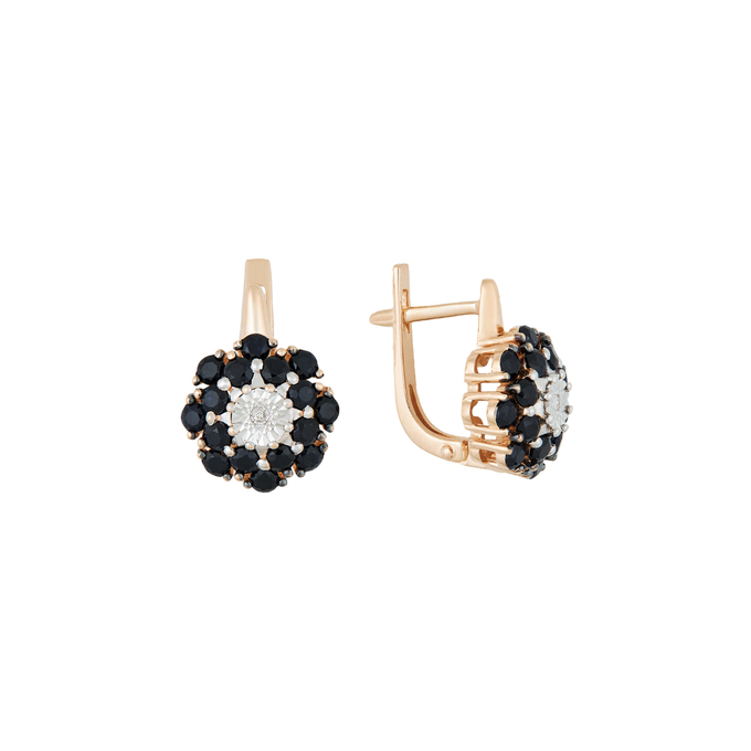 Серьги из золота 585 пробы c сапфирами и бриллиантами, Л 6602 1781 за 47920
