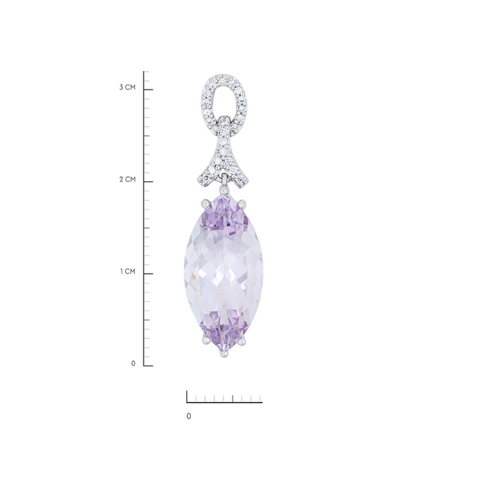 Подвеска из золота 585 пробы c аметистом и бриллиантами, Л 2811 5402 за 26500