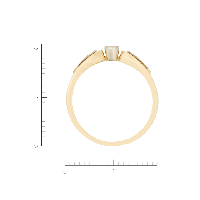 Кольцо из комбинированного золота 750 пробы c 3 бриллиантами, Л 6201 3716 за 20940