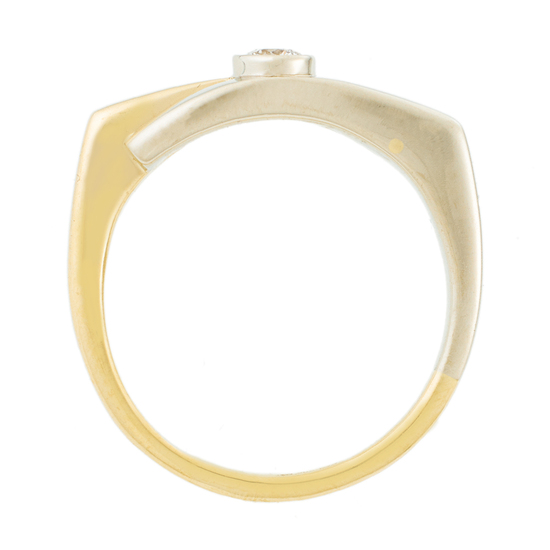 Кольцо из комбинированного золота 585 пробы c 1 бриллиантом, Л11152455 за 25500