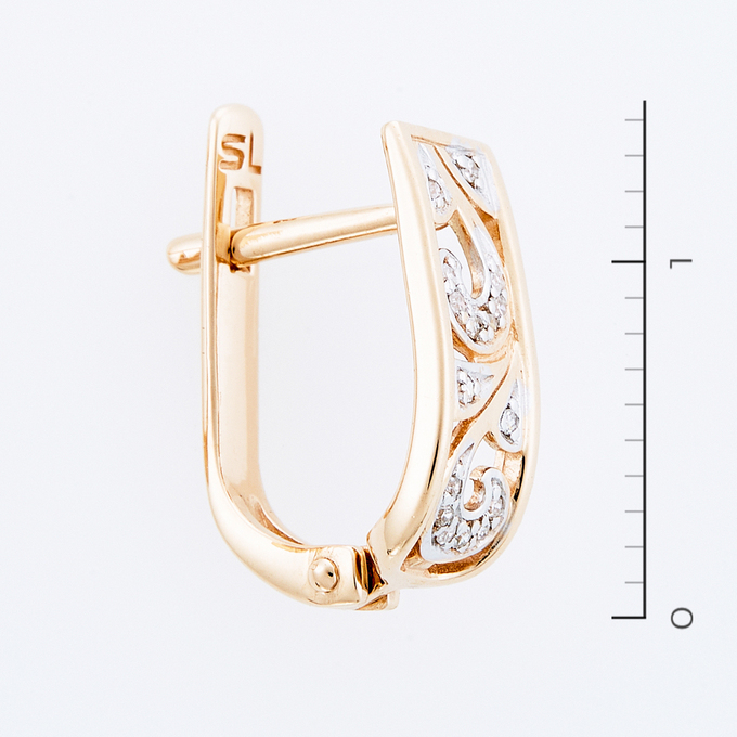 Серьги из золота 585 пробы c 32 бриллиантами