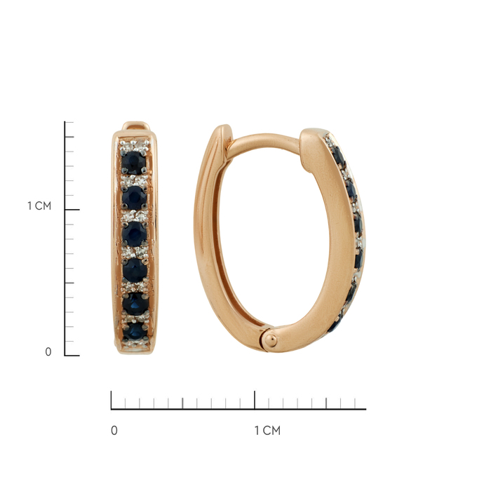 Серьги из золота 585 пробы c сапфирами и бриллиантами, Ц О007 2273 за 37920