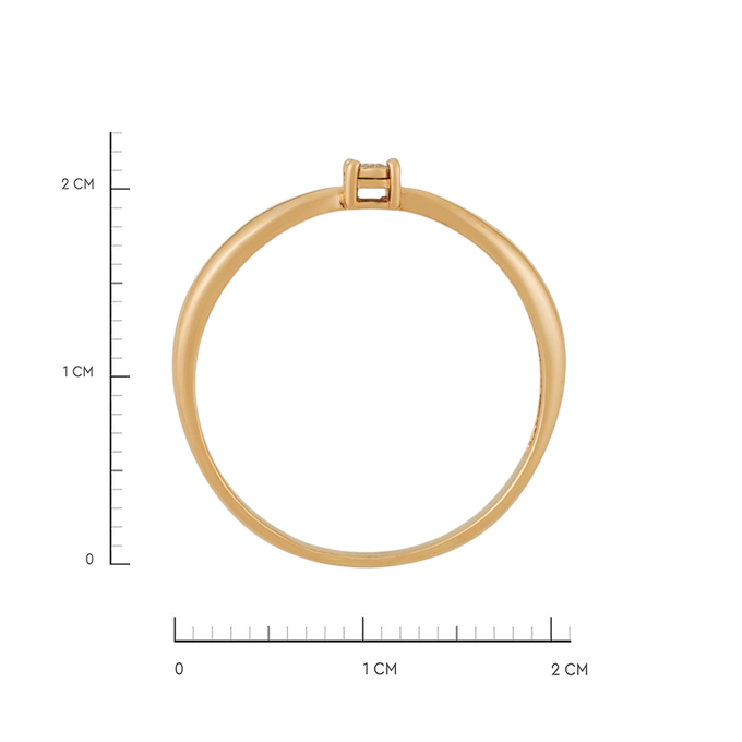 Кольцо из золота 585 пробы c бриллиантом, Л 3014 8595 за 18800