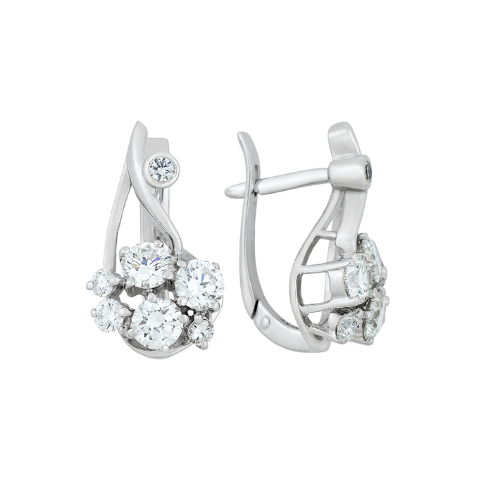 Серьги из золота 750 пробы c бриллиантами, Л 3208 8033 за 206100