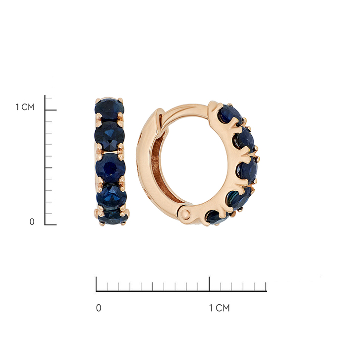 Серьги из золота 585 пробы c стекл. сапфирами, К 0000 2768 за 21000