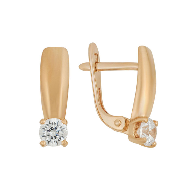 Серьги из золота 585 пробы с фианитами, Ц О007 5442 за 19600