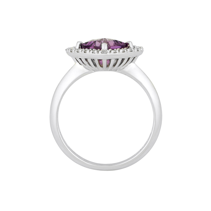 Кольцо из золота 585 пробы c аметистом и бриллиантами, Л 3905 0492 за 31120