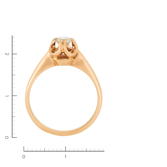 Кольцо из красного золота 583 пробы c 1 бриллиантом, Л52071346 за 77700