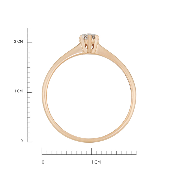Кольцо из золота 585 пробы c бриллиантом, Л 7001 0641 за 17200