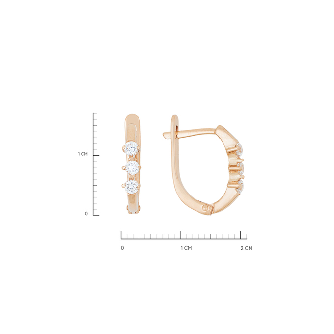 Серьги из золота 585 пробы c фианитами, Л 3014 2311 за 24800