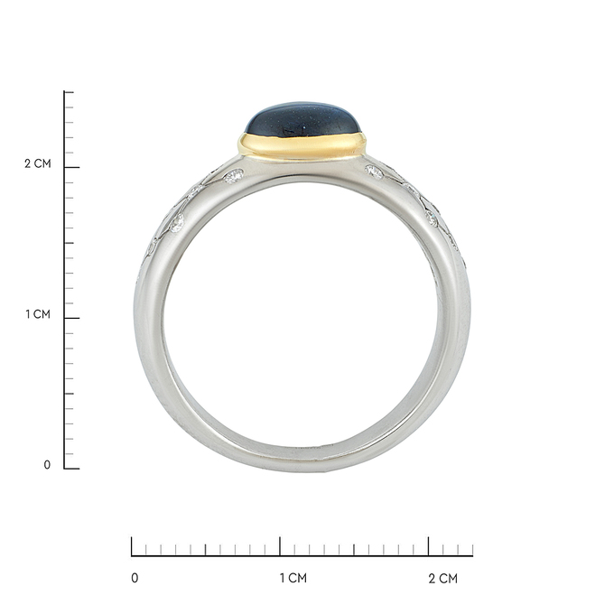 Кольцо из золота 750 пробы c сапфиром и бриллиантами