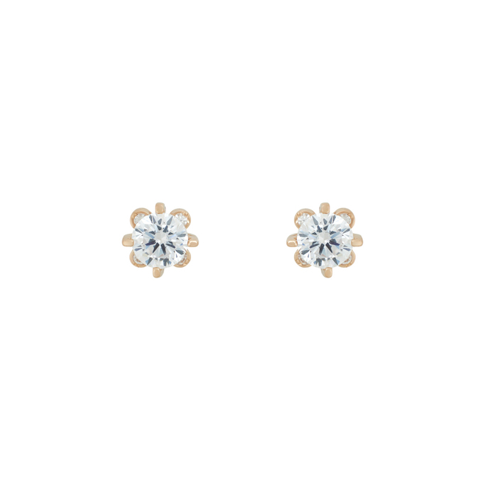 Серьги из золота 585 пробы c фианитами