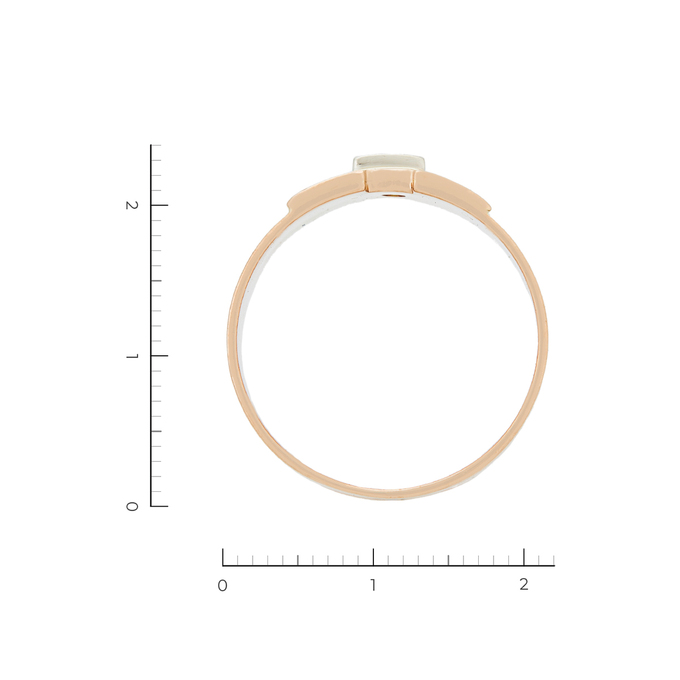 Кольцо из комбинированного золота 585 пробы c 1 бриллиантом, Л 1115 3510 за 58450