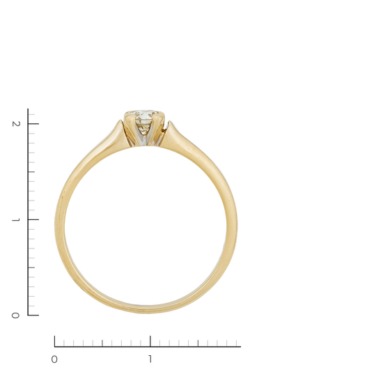 Кольцо из желтого золота 585 пробы c 1 бриллиантом, Л28097594 за 27230