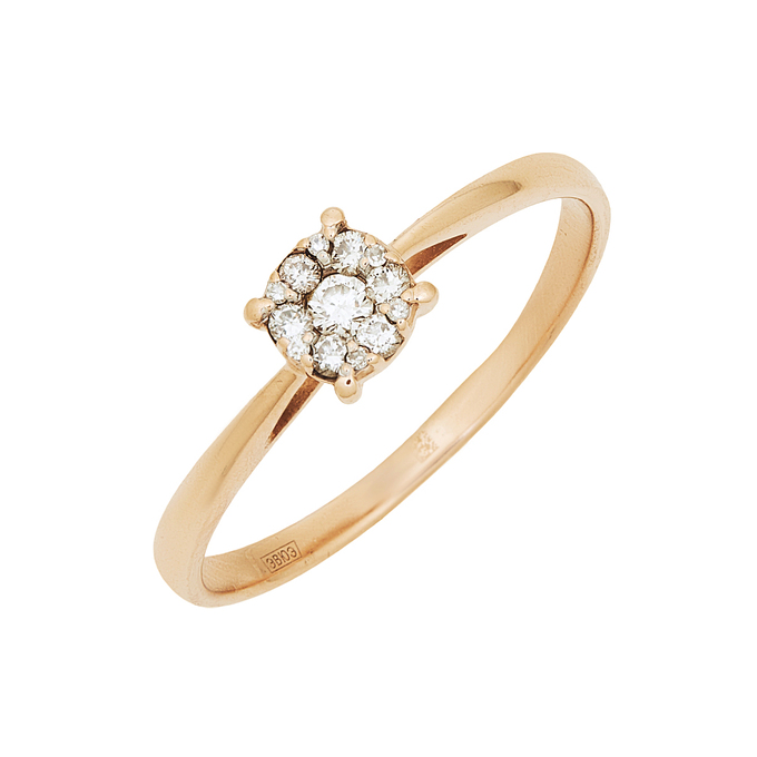 Кольцо из золота 585 пробы c бриллиантами, Л 5805 1958 за 26800