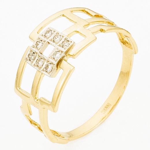 Кольцо из комбинированного золота 585 пробы c 8 бриллиантами Л22059756 фото 1