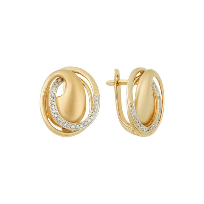 Серьги из золота 585 пробы c бриллиантами, Л 4508 4429 за 52500