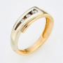 Кольцо из комбинированного золота 585 пробы c 3 бриллиантами Л37050138 фото 1