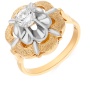 Кольцо из комбинированного золота 750 пробы c 1 бриллиантом 032718 фото 1