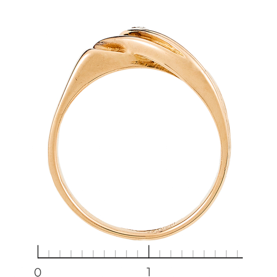 Кольцо из красного золота 585 пробы c 1 бриллиантом, Л58041503 за 12375