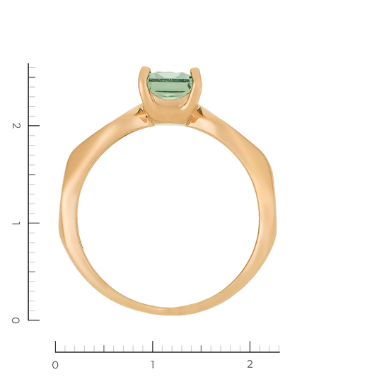 Кольцо из красного золота 585 пробы c 1 празиолитом, Л39105240 за 27920