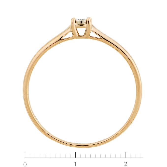 Кольцо из комбинированного золота 585 пробы c 1 бриллиантом