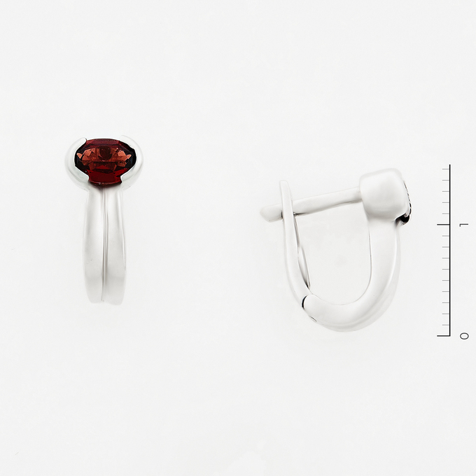 Серьги из золота 585 пробы c 2 гранатами