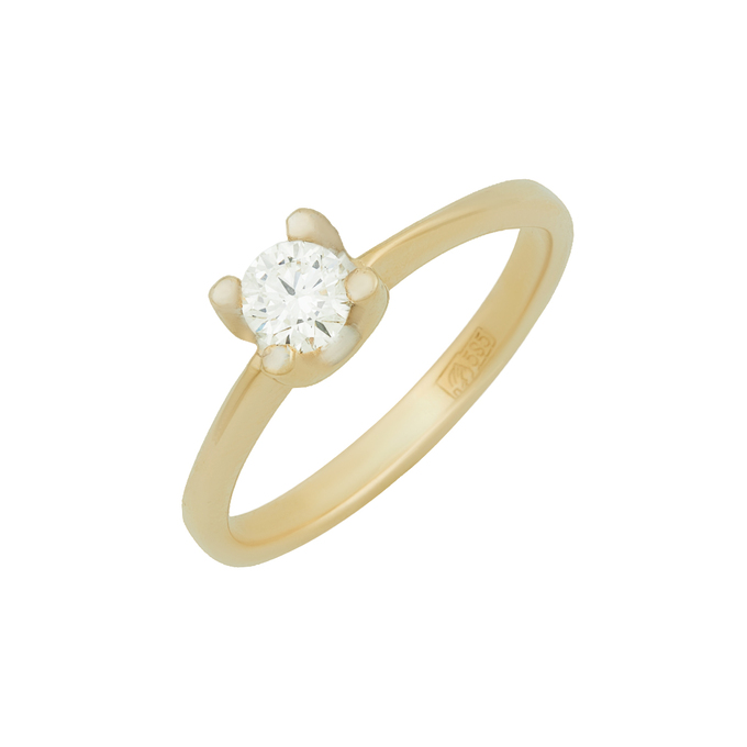 Кольцо из золота 585 пробы c бриллиантом