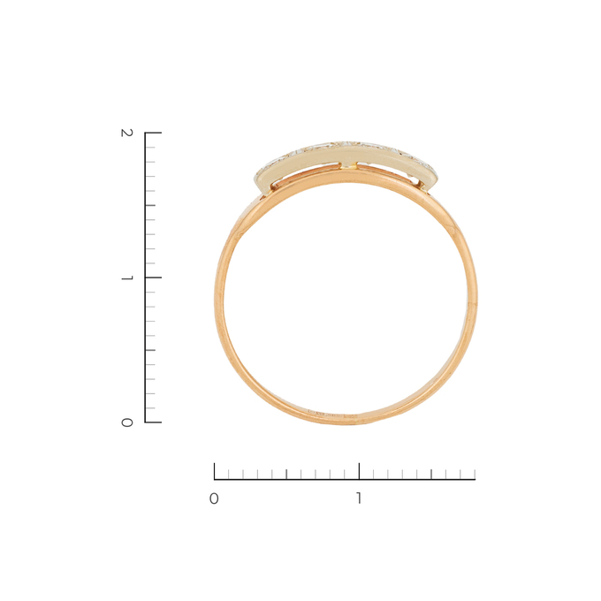 Кольцо из комбинированного золота 585 пробы c 4 бриллиантами, Л 6002 1423 за 21900