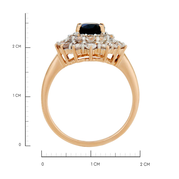 Кольцо из золота 585 пробы с корундом и фианитами, Л 1116 8246 за 55600