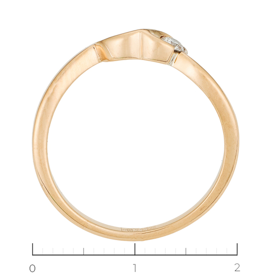 Кольцо из красного золота 585 пробы c 1 бриллиантом, Л20103475 за 17150
