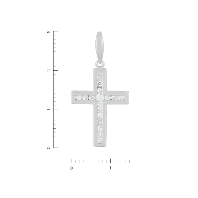 Подвеска из белого золота 585 пробы c 17 бриллиантами