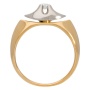 Кольцо из комбинированного золота 585 пробы c 1 бриллиантом 011114 фото 2