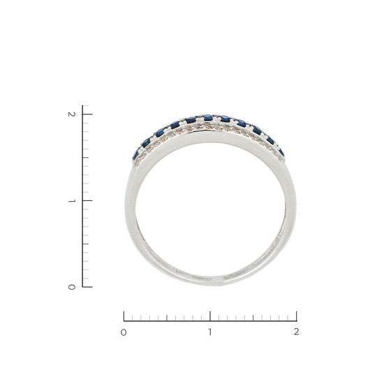 Кольцо из белого золота 585 пробы c 38 бриллиантами и 11 сапфирами, Л30135908 за 20930